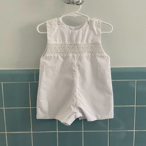 NWOT Petit Bebe White Smocked JonJon Sz 3mo
